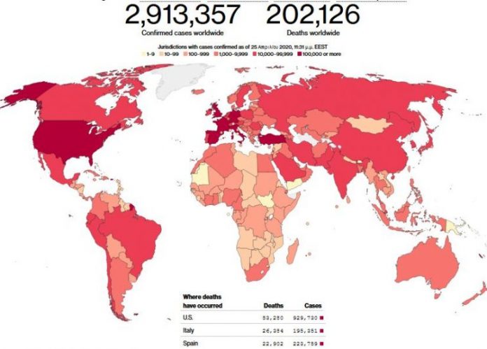 Covid-19: Πάνω από 200.000 οι νεκροί σε όλον τον κόσμο